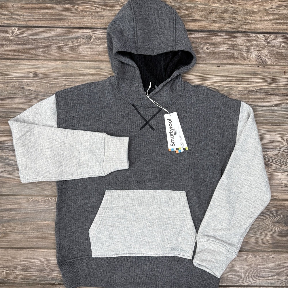 SmartWool Women's Recycled Terry‎ Hoodie Gray Charcoal Wool Blend Size XS NEW